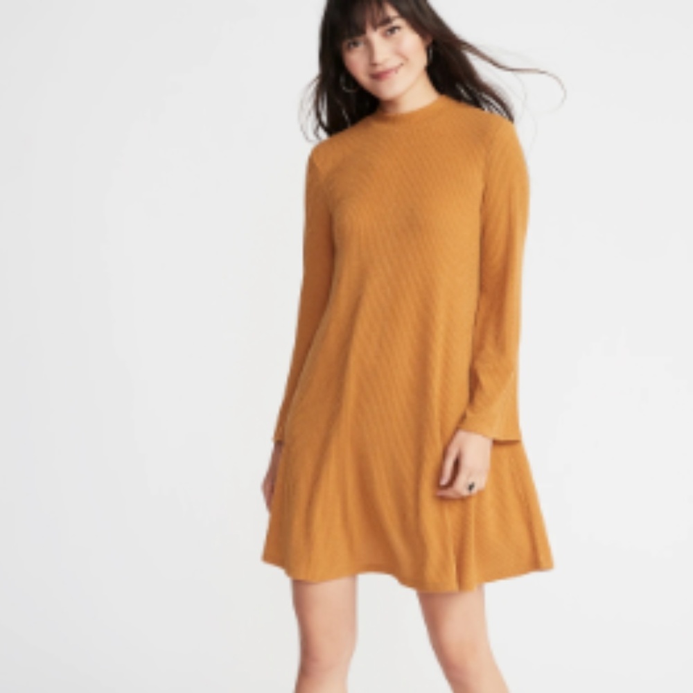 NWT Old Navy Rib Mock Neck Swing Dress, Small
